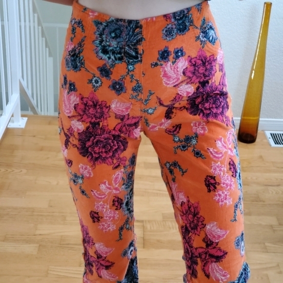 Free People Printed Pull On Cords Flare Pant - Picture 6 of 8